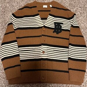 Burberry Men's Cardigan - Brown, Black, and White